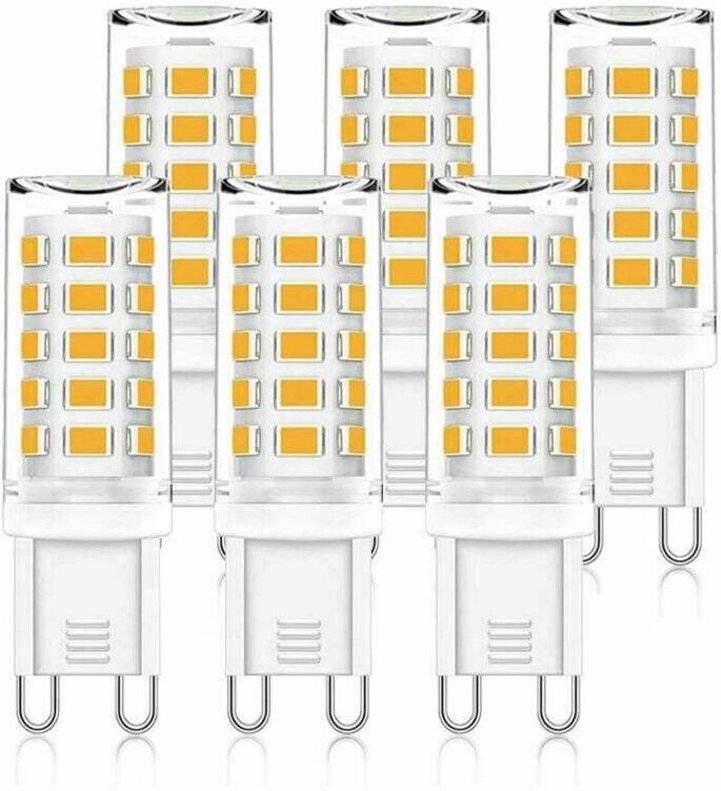 6er-Pack G9 3,5 W LED-Lampen, entspricht 40 W – 6000 K kaltweißes Licht.