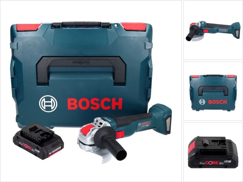 Bosch gwx 18V-10 Professional Akku Winkelschleifer 18 v 125 mm x-lock Brushless + 1x ProCORE Akku 4,0 Ah + L-Boxx - ohne...