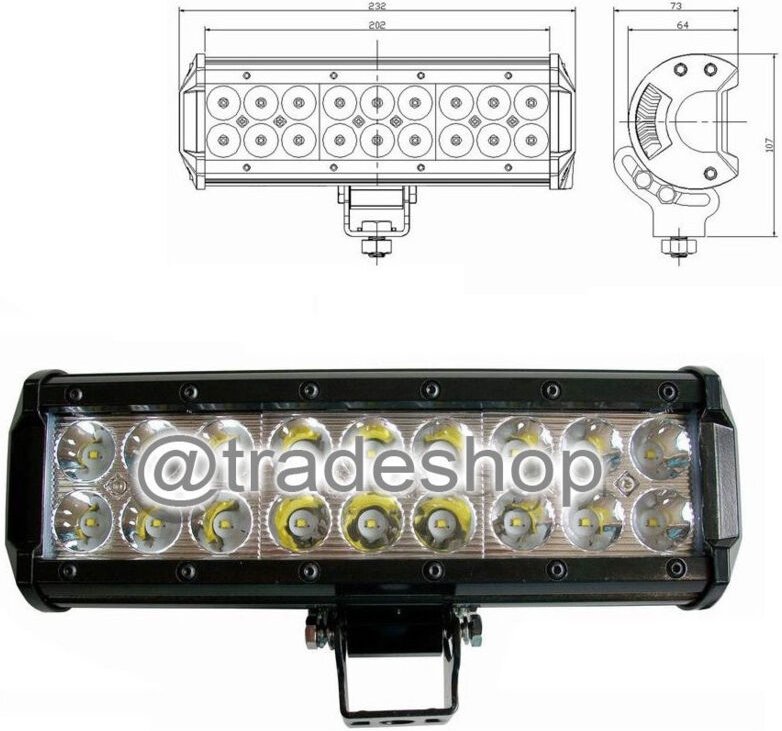 Trade Shop Traesio - Trade Shop - LED-Lichtleiste d 72 120 240W neigbare Halterungen 12V suv Auto Stoßstangen -
