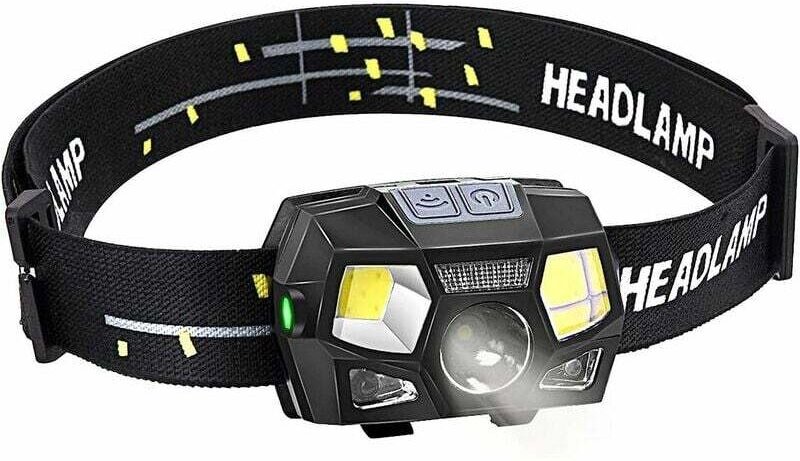 Jalleria - Stirnlampen, 300 Lumen, usb wiederaufladbar, leistungsstarke LED-Stirnlampe, 5 Beleuchtungsmodi, IPX4 wasserd...