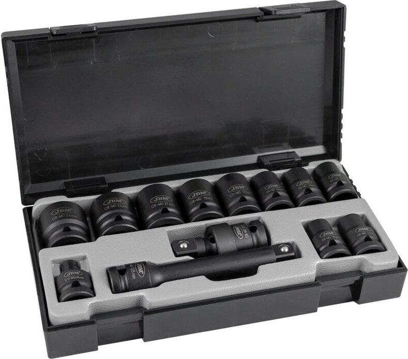 JBM - 13 x 1/2' Sechskant-Steckschlüssel-Satz mit Adapter 52341