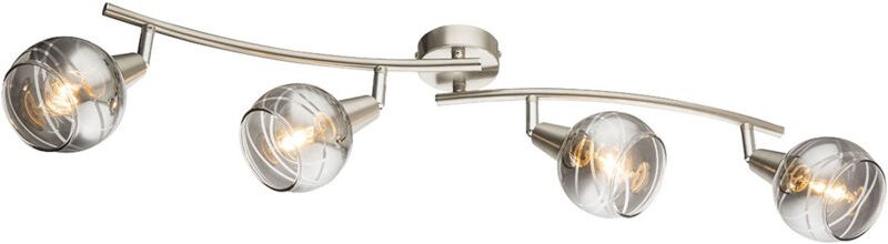 Led Design Decken Lampe Wohn Ess Zimmer Spot Leiste rauch Glas Strahler schwenkbar