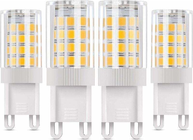 G9 LED-Lampe, 5 W (entspricht 50 W Halogenlampen), 4er-Pack, warmweiß (3000 K), 360° Abstrahlwinkel, AC 85–220 V, 360 lm...