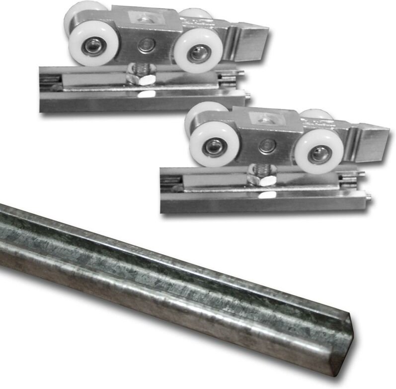 Laufschiene Stahl 2m + Beschlagset bis 100 kg