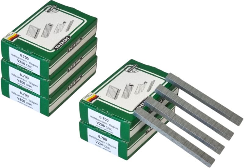 Prebena 5x VZ06CNK Heftklammer 10,5 x 6 mm Typ VZ 33500 Stück aus Stahl verzinkt