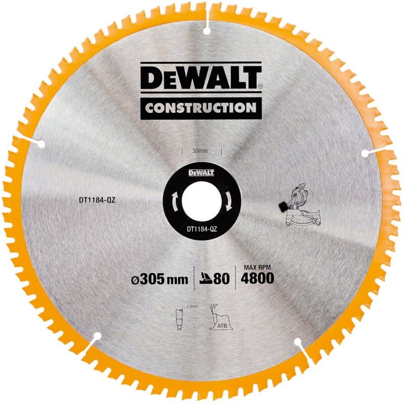 Zubehör - Sägeblatt 305x30 mm, 80 Zähne DT1184 - Dewalt