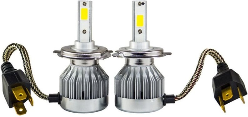 Trade Shop - Paar Auto-Motorrad-Lampen, 30 W, 6000 K, kaltweiß, COB C1 H4 LED, 3000 lm -
