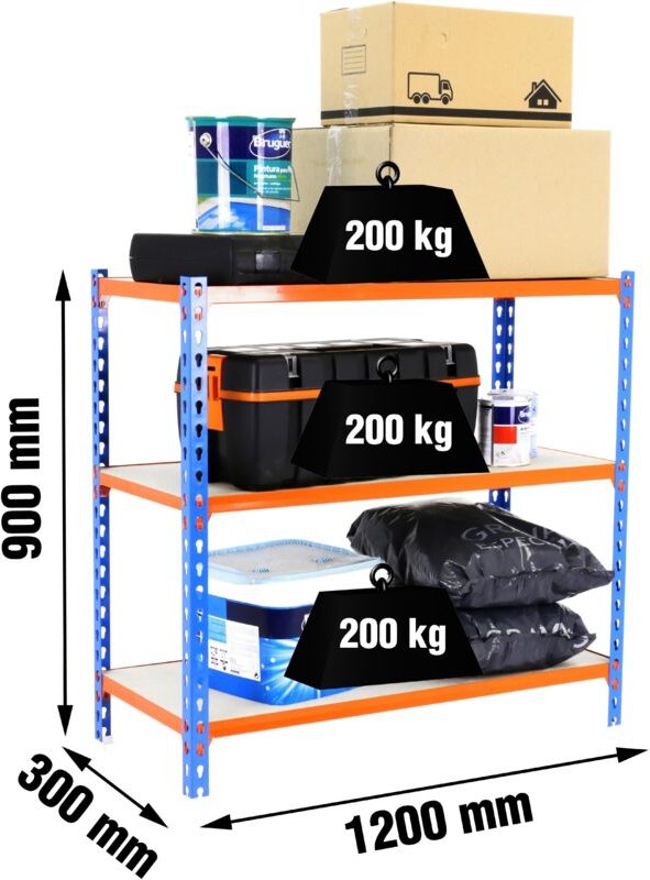 Simonrack Leichte Regal blau orange naturholz