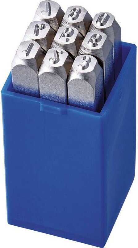 Schlagzahlen-Satz vernickelt Schrifthöhe 4mm KUKKO