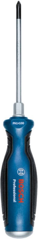 Bosch Professional - PH1 x 100 mm Schraubendreher Stahlklinge, Stahlkappe, Ausführung: 1600A01TG2, ph 1 x 100 mm