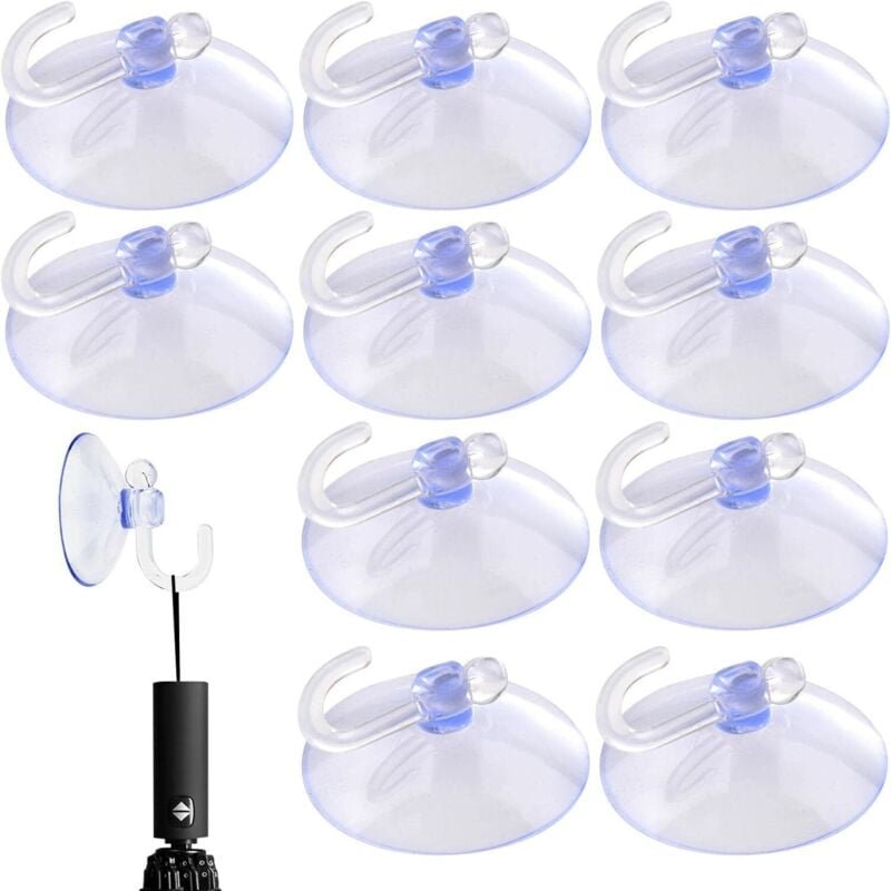 10er-Pack Hochleistungs-Saugnäpfe – Mini-Haken mit transparentem Saugnapf für Küche und Bad, leichte und praktische trag...