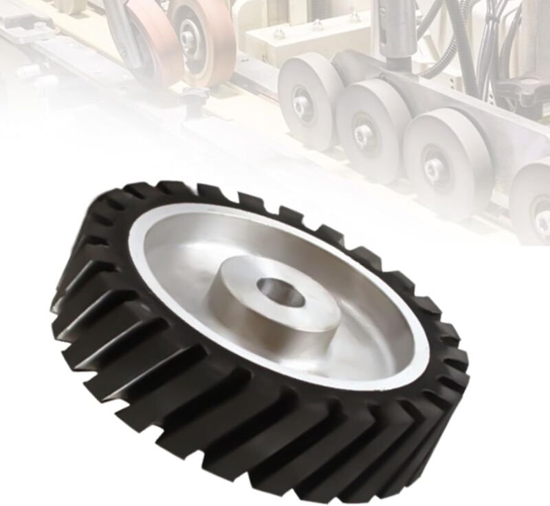 Gummirad, Kontaktrad, 20x5cm Runder Schleifkopf für Gürtel-Schleifmaschinen, Rolle, Rad, für Schleifband Bandschleifer A...