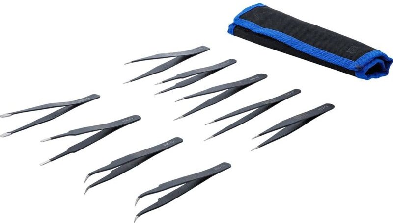 BGS 74413 Edelstahl-Pinzetten-Satz, 9-tlg.