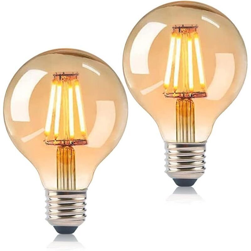 Vintage E27 LED-Glühbirne, Edison Retro-LED-Glühbirne 6W Edison Vintage G80 Dekorative Glühbirne Warmweiß Ideal für Heim...