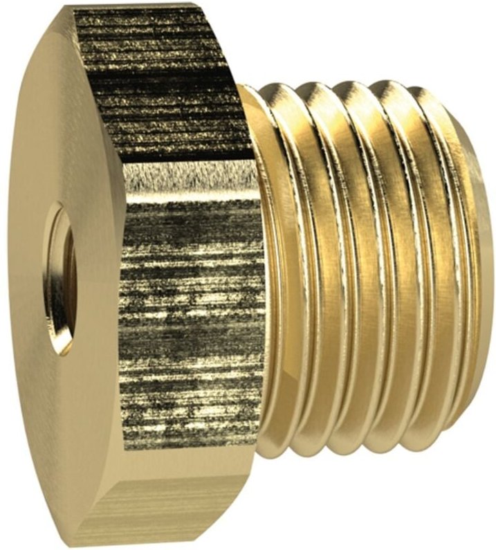 Reduziernippel kurz, M24x1,5 a., M16x1,5 i., sw 28, Messing - Riegler