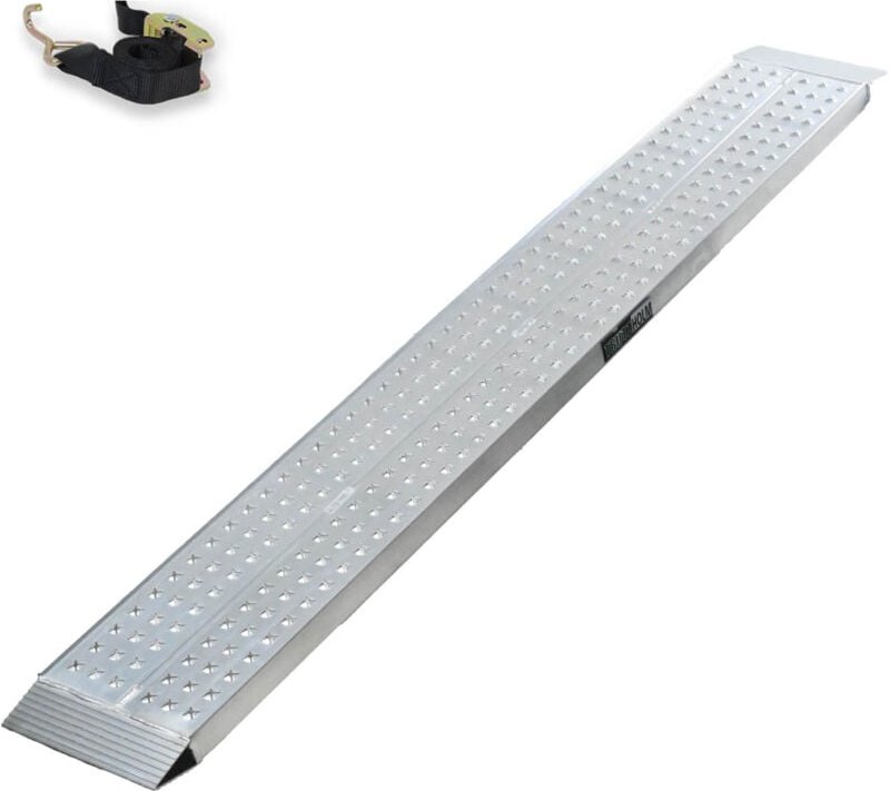 Thumbnail - Baumarktplus - trutzholm 1 x Auffahrrampe 200 x 28 cm 270 kg Alu gelocht starr grau Verladerampe Motorradrampe