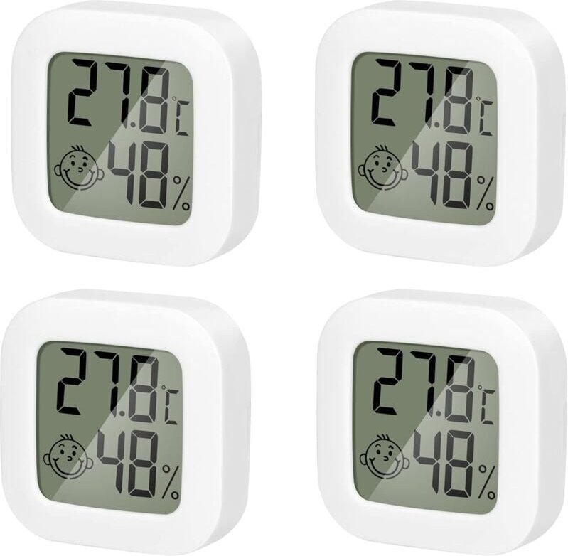ZVD - 4 Pack Thermometre Interieur Mini Thermomètre Hygrometre Haute Précision Température Hygromètre Moniteur avec Air ...
