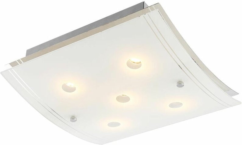 Led Deckenleuchte Deckenlampe Glas Chrom geschwungen l 28 cm Wohnzimmer Schlafzimmer Esszimmer
