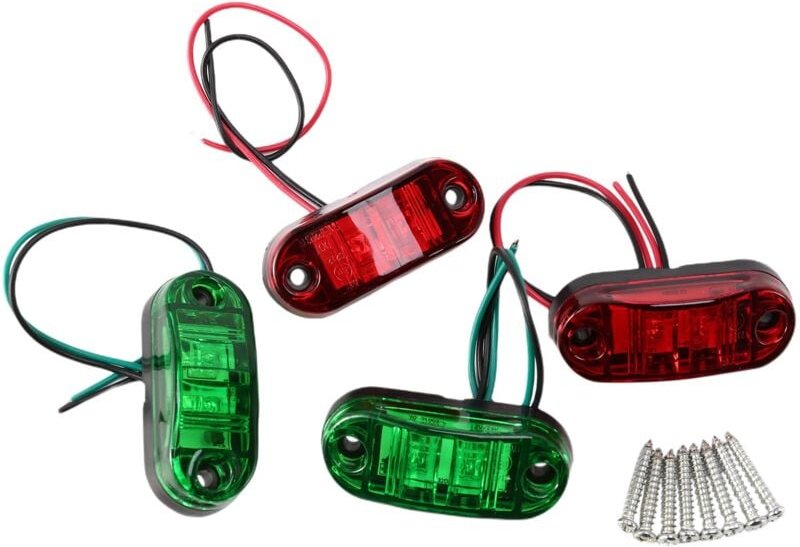 Tlily - 4 x 2 led Rot / GrüN Marine Boot Navigationslichter 10-30V Boote Lauflicht Van Seitenlicht