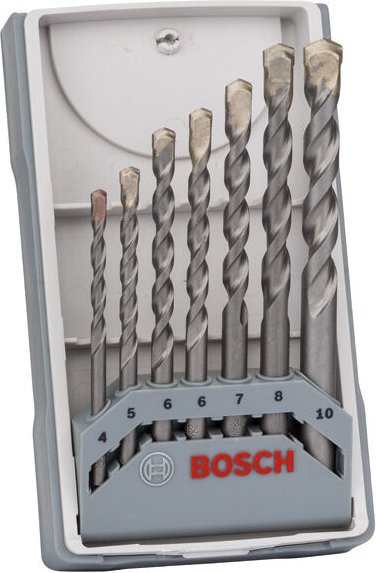 Bosch - Accessories CYL-3 2607017082 Hartmetall Beton-Spiralbohrer-Set 7teilig 4 mm, 5 mm, 6 mm, 6 mm,