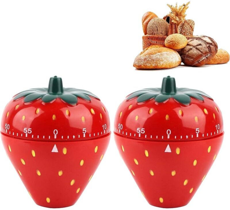 2-teiliges mechanisches Küchentimer-Set, manueller 60-Minuten-Timer, mechanische Zeiterinnerung für Küche, Büro oder Zuh...