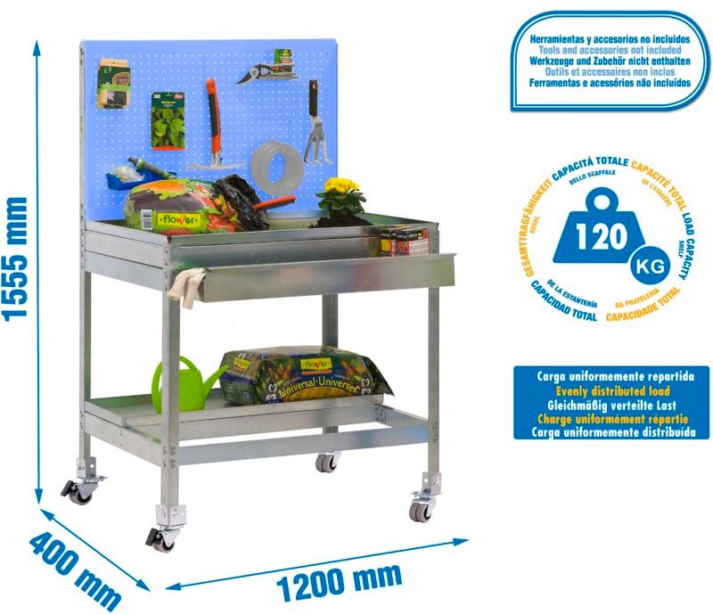 Simonrack Gartenregal blau, galvanisiert, robust