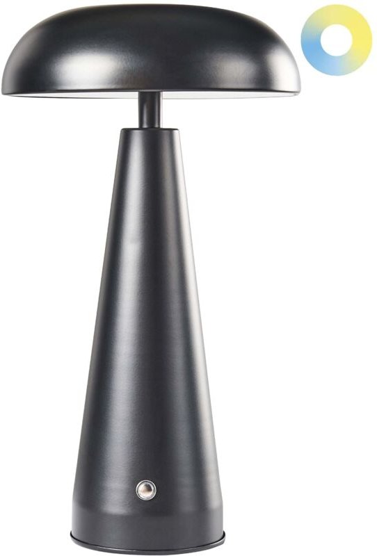 Kabellose Tischlampe Schwarz Metall Kabellos Wiederaufladbar Akku Touch Funktion led Dimmer Dimmfunktion usb Kabel Tisch...