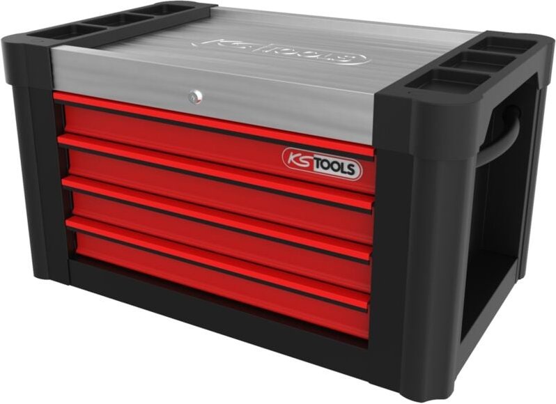 PERFORMANCEplus P10TC schwarz/rot Werkstattwagenaufsatz mit 4 Schubladen