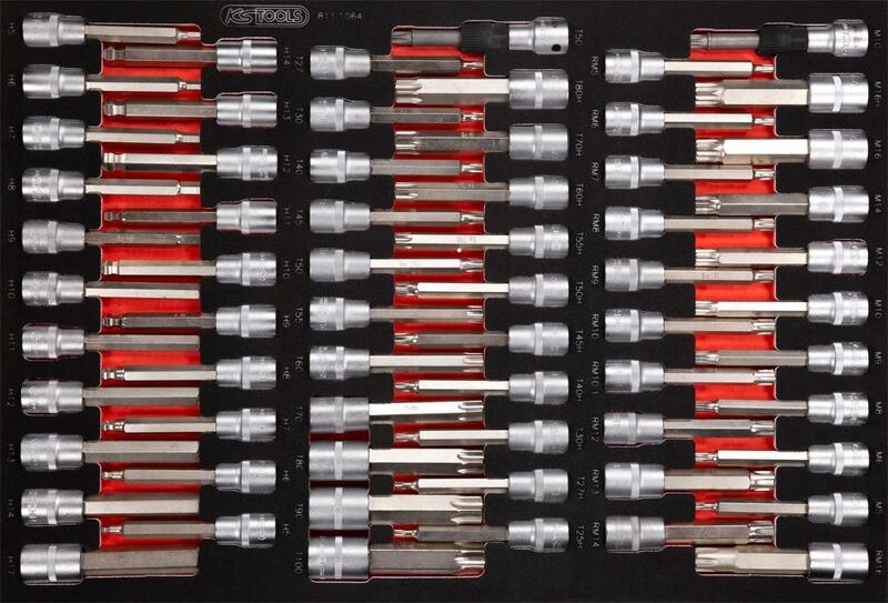 1/2" Bit-Stecknuss-Satz in Schaumstoffeinlage, 64-tlg