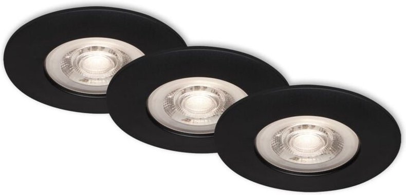 Thumbnail - Briloner - Di-Ka led Einbauleuchte Kulana 3er Set schwarz-matt ø 9 cm 4,9 w warmweiß Einbauleuchte