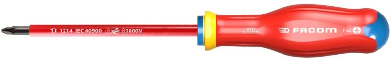 Facom - Isolierter Protwist-Schraubendreher 1000 Volt für Kreuzschlitzschrauben Pozidriv pz 2x125 ATD2X125VE