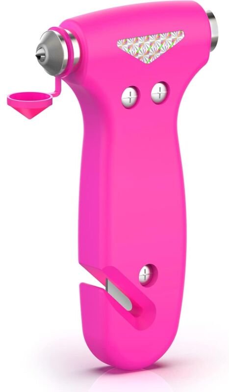 Sicherheitshammer für Frauen im Auto, 3-in-1-Werkzeug mit Scheibenbrecher und Gurtschneider, Familiensicherheit, Notfall...