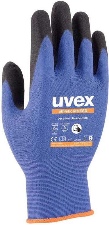 Uvex - athletic lite esd 6003509 Montagehandschuh Größe (Handschuhe): 9 1 Paar