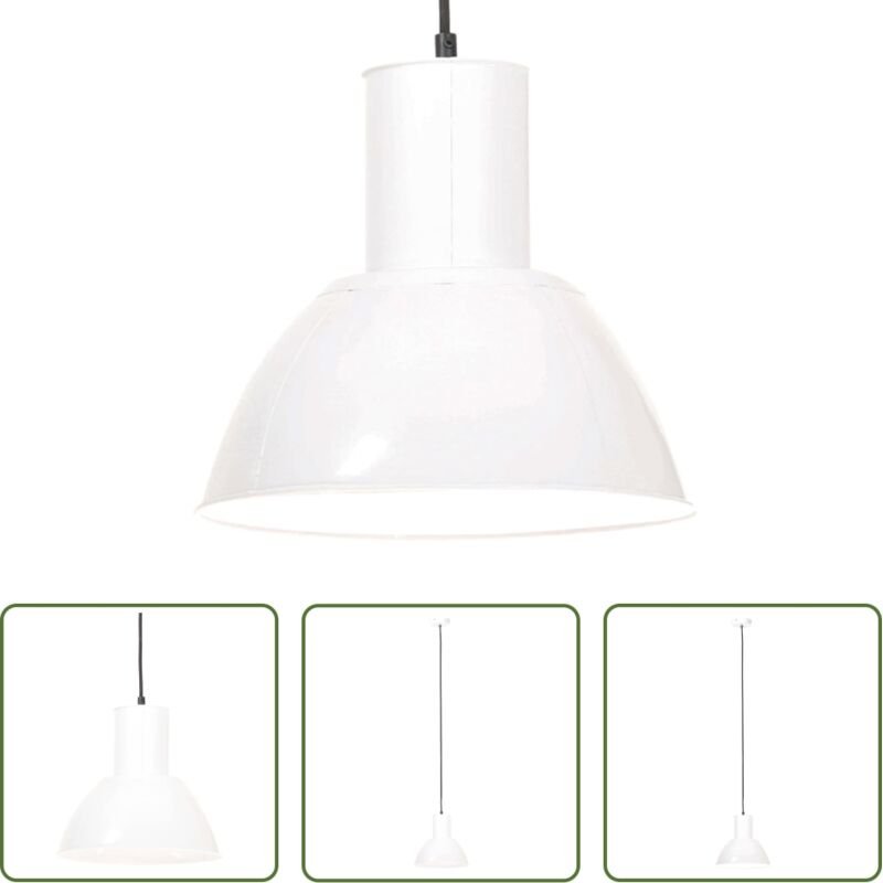 vidaXL Wohnzimmerleuchte - Hängelampe 25 W Weiß Rund 28,5 cm E27