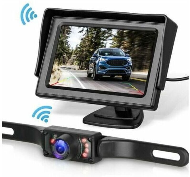 Kabelloses Rückfahrkamerasystem für Pkw / Lkw / Transporter / Pickup / Wohnmobil mit 4,3-Zoll-Monitor und Rückfahrkamera...