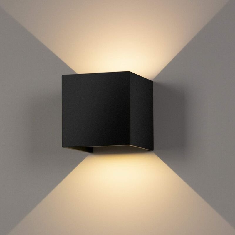 12W Wandleuchte für Innen/Außen, IP65 wasserdichte LED-Wandlampe nach oben und unten verstellbar, Designerlampe, 3000K W...