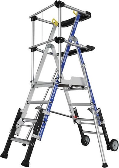 Teleskopische Podestleiter 3 bis 4 Stufen - Max. Arbeitshöhe 2.95m - 2272950