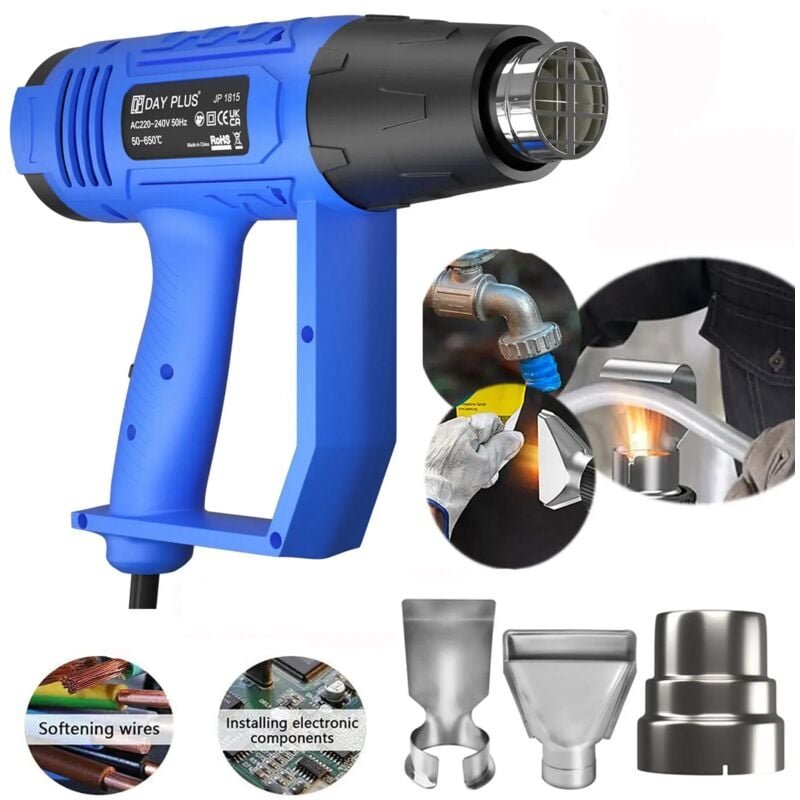 Heißluftpistole Heißluftpistole 2000W & 3 Düsen Farbentferner Abisolieren Schrumpfen Werkstatt