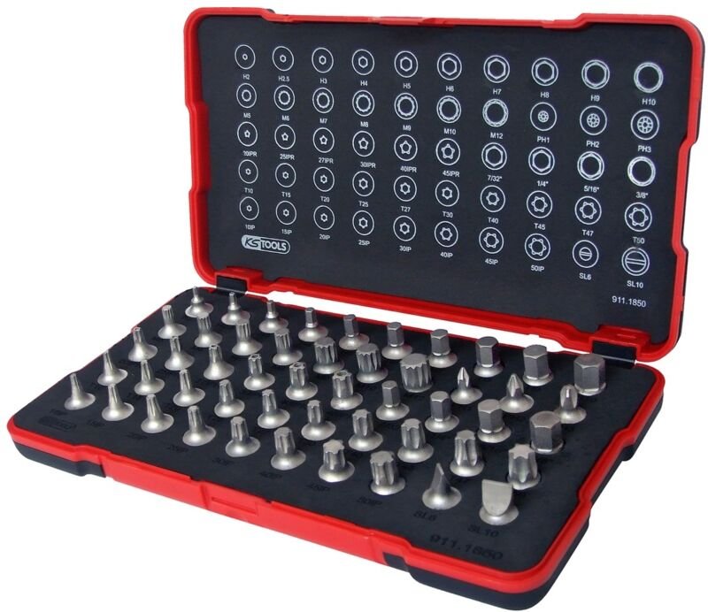 1/4" Bit-Stecknuss-Satz, extra kurz, 50-tlg