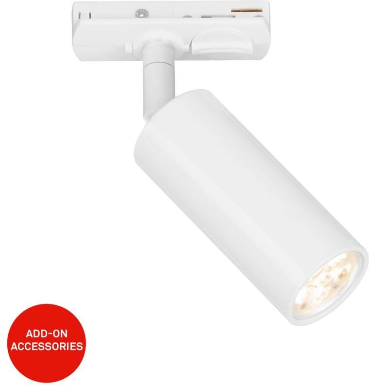 Rail Schienensystem, Dimmbar, Schwenkbar, Drehbar, Kombinierbar, Weiß, Ø4 x 10 cm - Briloner
