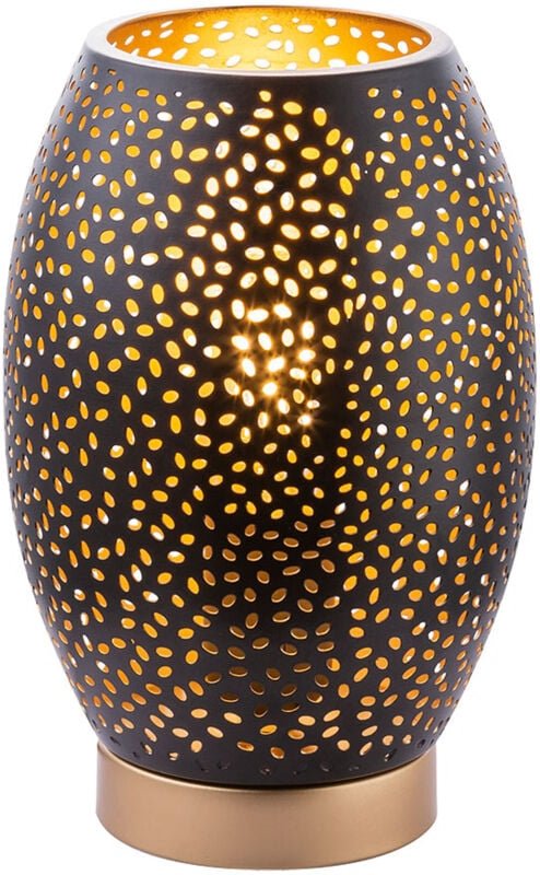 Etc-shop - Design Tisch Lampe Wohn Arbeits Zimmer Dekor Stanzungen Leuchte gold schwarz