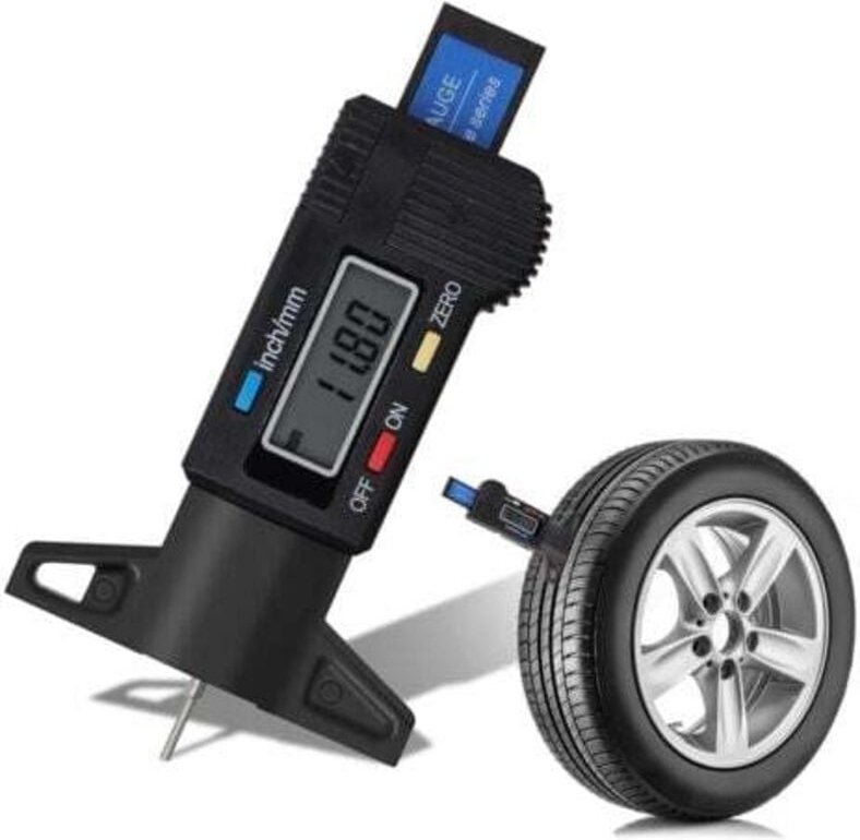 Lablanc - Digitale Reifentiefenmesser, digitaler Reifentiefenmesser, Messschieber mit LCD-Display 0–25 mm, Schwarz