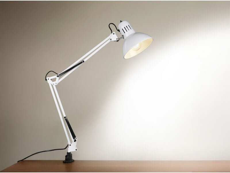 Gelenkleuchte/Klemmlampe tajo, E27, Höhe max. 90cm verstellbar, weiß