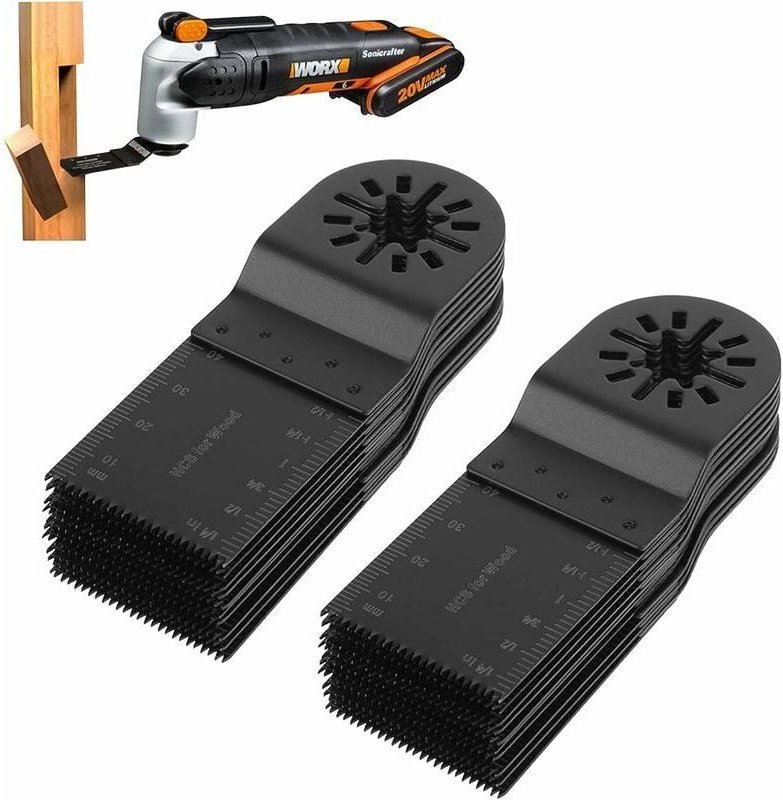 20 Stück Universal-Oszillierende Sägeblätter, Starlock Plus Multitool 34 mm Präzisions-Schnellspanner-Multitool-Klinge, ...