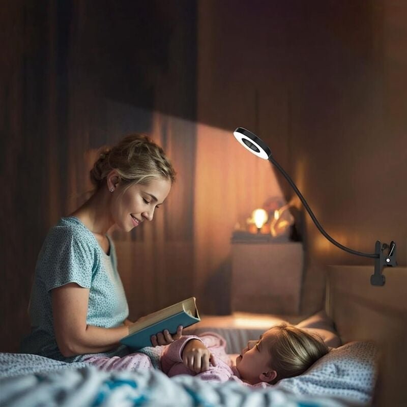 Schreibtischlampe, LED-Klemmleuchte, Leselampe, USB-Buchklemme