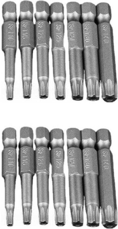 2 Set 7-teilige Torx-Stern-Schraubendreher-Bits mit Sechskantschaft, T10-T40, magnetisch, manipulationssicher, Torx-Schr...