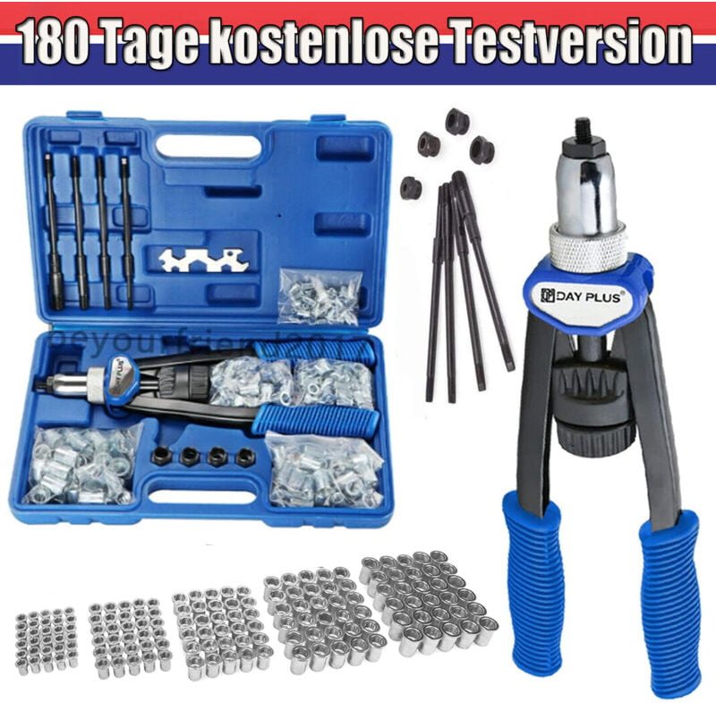 Nietmutternzange Gewinde Nieten Zange Set Stahl Nietmuttern M5 M6 M8 M10 M12