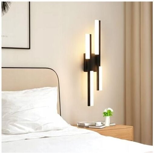 Comely - 12W LED-Innenwandleuchte, Schwarze Moderne LED-Wandlampe, Innenwandleuchte für Wohnzimmer, Schlafzimmer, Treppe...