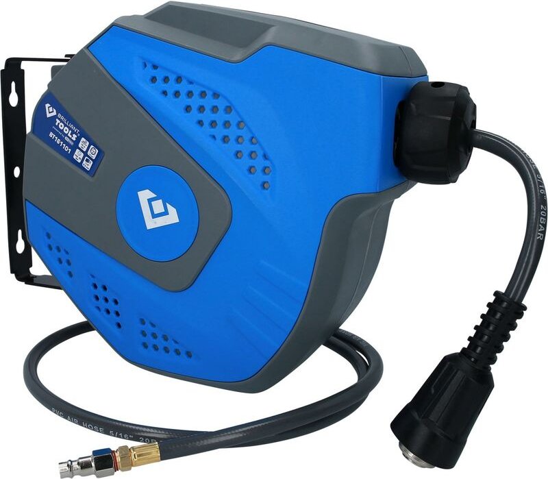 Brilliant Tools - Automatischer Druckluftschlauch-Aufroller, ø 8 mm x 10 m