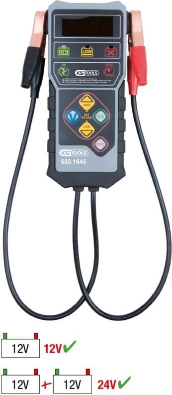 KS Tools 12V Digital-Batterietester, 5-stelliges LCD-Display